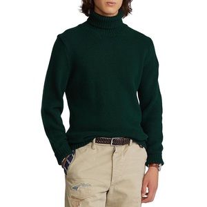Mens Green Turtleneck Sweater 
